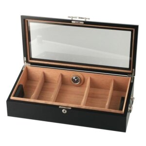 PASSATORE Humidor schwarz/Sichtfenster für ca. 150...