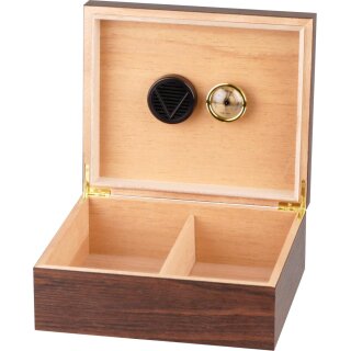 Humidor Walnuss Haptik-Dekor für ca. 25 Zigarren