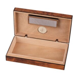 Mini Zigarren-Humidor Wurzelholzdekor matt für ca. 4...