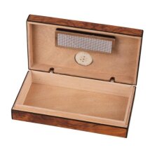 Mini Zigarren-Humidor Wurzelholzdekor matt für ca. 4...
