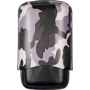 Cigarrenetui Leder schwarz/grau Camouflage 3er