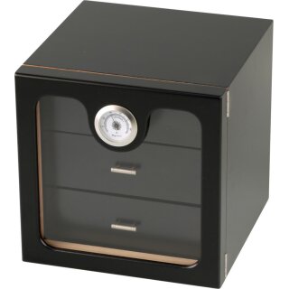 Humidor Schrank schwarz Acrylscheibe für ca. 50 Zigarren