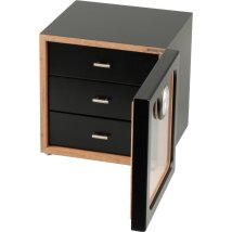 Humidor Schrank schwarz Acrylscheibe für ca. 50 Zigarren