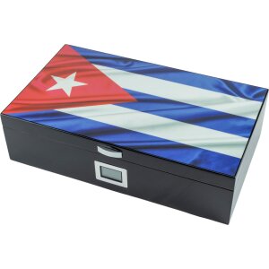 Humidor Cuba Flag glänzend für ca. 30-40 Zigarren