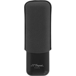 ST.DUPONT Cigarrenetui Metall/Leder schwarz 2er