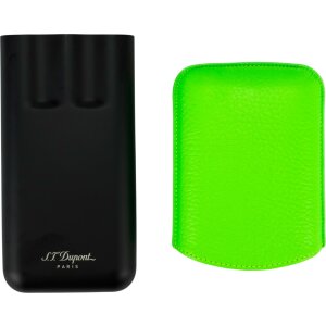 ST.DUPONT Cigarrenetui Fluo Leder grün 3er