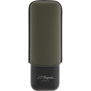 ST.DUPONT Cigarrenetui Metall/Leder khaki 2er