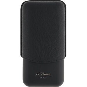 ST.DUPONT Cigarrenetui Metall/Leder schwarz 3er