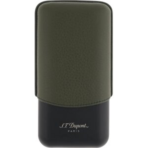 ST.DUPONT Cigarrenetui Metall/Leder khaki 3er