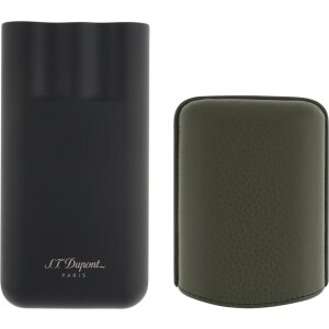 ST.DUPONT Cigarrenetui Metall/Leder khaki 3er