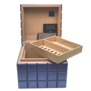 Colibri Desktop Humidor Heritage Cube blau