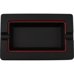 PASSATORE Zigarrenascher Aluminium schwarz, Innenrand rot