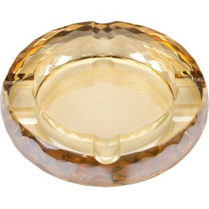Zigarrenascher Kristallglas rund amber 4 Ablagen