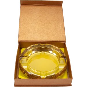 Zigarrenascher Kristallglas rund amber 4 Ablagen