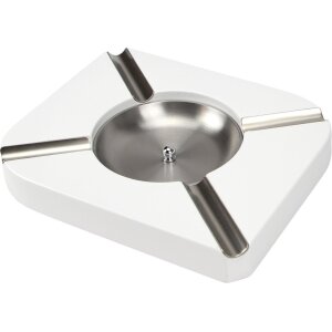 Zigarrenascher eckig weiß glänzend mit 4 Ablagen