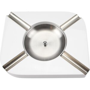 Zigarrenascher eckig weiß glänzend mit 4 Ablagen