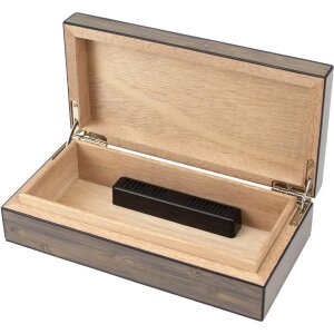 Mini Zigarren-Humidor Bambusdekor glänzend für ca. 5 Zig.