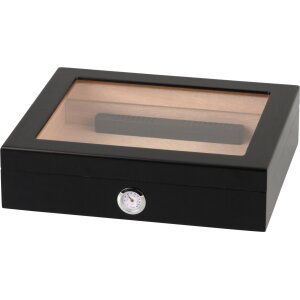 Humidor schwarz matt Glasdeckel