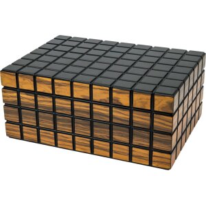 PASSATORE Humidor Rippen schwarz/Makassar matt, 30-40 Zig.