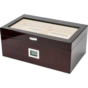 Humidor Cherry Finish  hi-gloss/Glasdeckel für ca. 75 Zig.