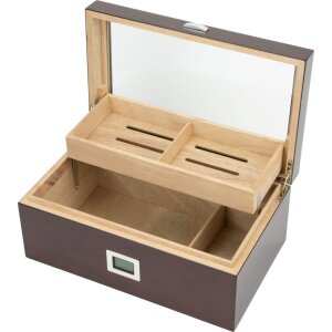 Humidor Cherry Finish  hi-gloss/Glasdeckel für ca. 75 Zig.